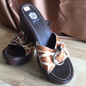 Sandal Giraffe Fur Wedges